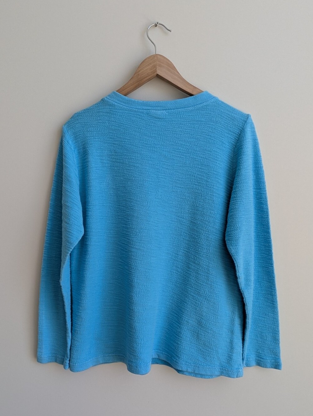 Color Me Cotton Medium C.M.C. Bright Blue Long Sleeve Shirt Top Button Pocket - Picture 2 of 12
